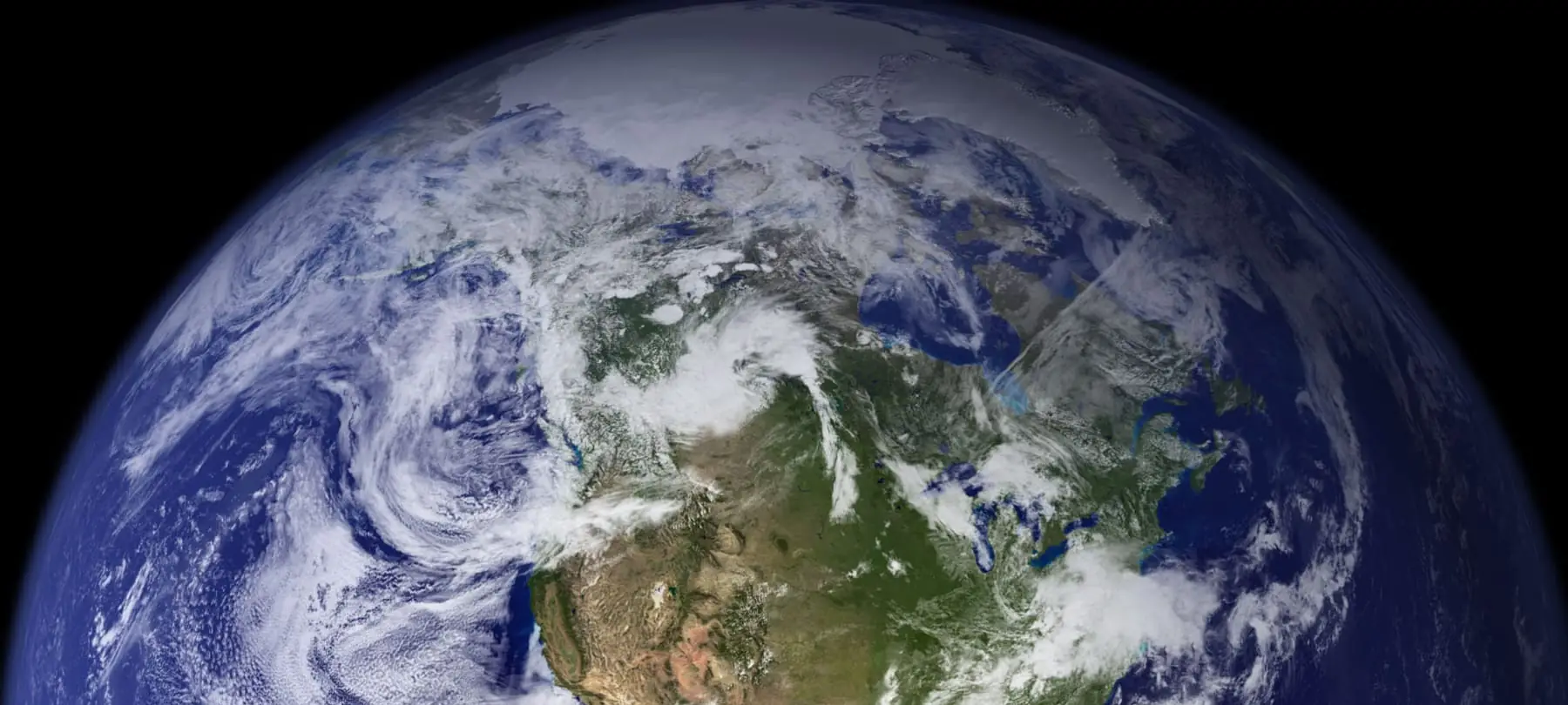 Planeta Terra visto do espaço, com o halo azul da atmosfera